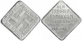 Drittes Reich
Österreich: "Ein Schillingspende" o.J. NSDAP Hitlerbewegung. Aluminium, klippenförmig, 28 mm.
vorzüglich