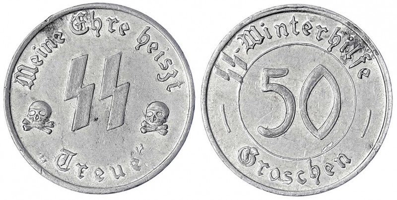 Drittes Reich
Österreich: Spendenmarke 50 Groschen o.J. SS-Winterhilfe. Alumini...