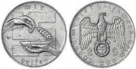Drittes Reich
Österreich: Spendenmarke 2 Schilling o.J.(um 1936/1937). Winterhilfswerk der NSDAP Gau Wien. Aluminium 40 mm.
sehr schön/vorzüglich