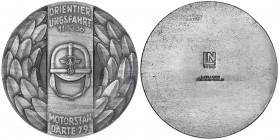 Drittes Reich
Runde Zinkplakette 1936, Orientierungsfahrt der Motorstandarte 79. Hersteller Lauer. 65 mm.
vorzüglich