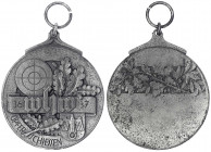 Drittes Reich
Tragbare Zinkmedaille 1936/1937. WHW Opferschiessen. 40 mm.
vorzüglich, korrodiert