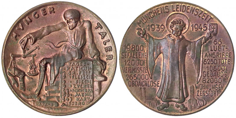 Medailleure
Goetz, Guido
Bronzemedaille 1947/1948. "Hungertaler" auf "Münchens...