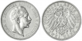 Preußen
Wilhelm II., 1888-1918
2 Mark 1901 A. sehr schön, selten. Jaeger 102.