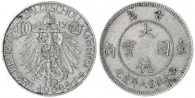 Kiautschou
Pachtgebiet, 1897-1919
10 Cent 1909. sehr schön/vorzüglich. Jaeger 730.