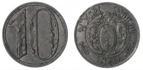 Danzig, Freie Stadt
10 Pfennig 1920, große Wertzahl.
sehr schön/vorzüglich, selten. Jaeger D1b.