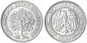 Kursmünzen
5 Reichsmark Eichbaum Silber 1927-1933
1928 F. vorzüglich/Stempelglanz. Jaeger 331.