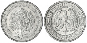Kursmünzen
5 Reichsmark Eichbaum Silber 1927-1933
1931 A. vorzüglich. Jaeger 331.