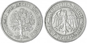 Kursmünzen
5 Reichsmark Eichbaum Silber 1927-1933
1931 E. sehr schön. Jaeger 331.