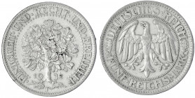 Kursmünzen
5 Reichsmark Eichbaum Silber 1927-1933
1932 F. sehr schön. Jaeger 331.