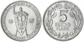 Gedenkmünzen
5 Reichsmark Rheinlande
1925 A. vorzüglich. Jaeger 322.
