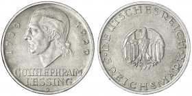 Gedenkmünzen
5 Reichsmark Lessing
1929 D. vorzüglich. Jaeger 336.