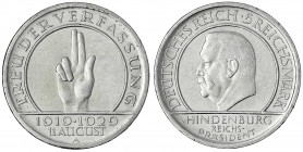 Gedenkmünzen
5 Reichsmark Schwurhand
1929 A. vorzüglich. Jaeger 341.