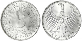 Kursmünzen
5 Deutsche Mark Silber 1951-1974
1956 F. Stempelglanz, Prachtexemplar. Jaeger 387.