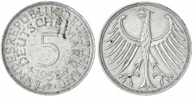 Kursmünzen
5 Deutsche Mark Silber 1951-1974
1958 J. sehr schön, min. Randfehler. Jaeger 387.