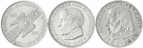 Gedenkmünzen
5 Deutsche Mark, Silber, 1952-1979
3 X 5 Mark: 1952 Germanisches Museum, Eichendorff 1957 u. Fichte 1964.
vorzüglich. Jaeger 388,391,3...
