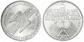 Gedenkmünzen
5 Deutsche Mark, Silber, 1952-1979
Germanisches Museum 1952 D. fast Stempelglanz, Prachtexemplar. Jaeger 388.