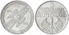 Gedenkmünzen
5 Deutsche Mark, Silber, 1952-1979
Germanisches Museum 1952 D. sehr schön/vorzüglich. Jaeger 388.