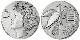 Bundesrepublik Deutschland
Probe v. Victor Huster zu 5 DM "Motiv Europa" in Silber 1993. Glatter Rand mit Punzierung 925, ohne Auflagezahl. 34 mm, 30...