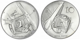Bundesrepublik Deutschland
Probe v. Victor Huster zu 10 Euro in Silber Piedfort 2002. Documenta Kassel. Glatter Rand mit Nummerierung 58/155. 36 mm, ...
