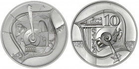 Bundesrepublik Deutschland
Probe v. Victor Huster zu 10 Euro in Silber 2002. Museumsinsel. Glatter Rand mit Nummerierung 5/200. 36 mm, 27,45 g. Aufla...
