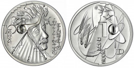 Bundesrepublik Deutschland
Probe v. Victor Huster zu 10 Euro in Silber 2005. Einstein/Relativitätstheorie. Glatter Rand, Nummerierung 177/92. 36 mm, ...