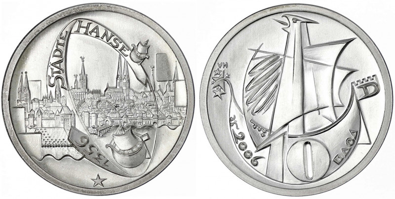 Bundesrepublik Deutschland
Probe v. Victor Huster zu 10 Euro in Silber 2006. St...
