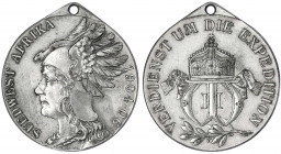 Deutschland
Deutsche Länder, bis 1918
Südwestafrika-Denkmünze 1904/1906 für Kämpfer. Bronze, versilbert.
vorzüglich, Kratzer. Niemann 1.01.06a....