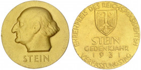 Deutschland
Weimarer Republik, 1919-1933
Ehrenpreis des Reichspräsidenten 1931. Verfassungstag/Stein-Gedenkjahr (v. Bosselt). 71 mm.
vorzüglich, Ra...