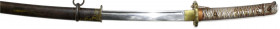 Blankwaffen
Japan
Katana des 2. Weltkrieges (sog. Guntō 軍刀) mit geprägtem Metallgriff in Nachahmung der dem Koshirae entsprechenden Umwicklung. Klin...