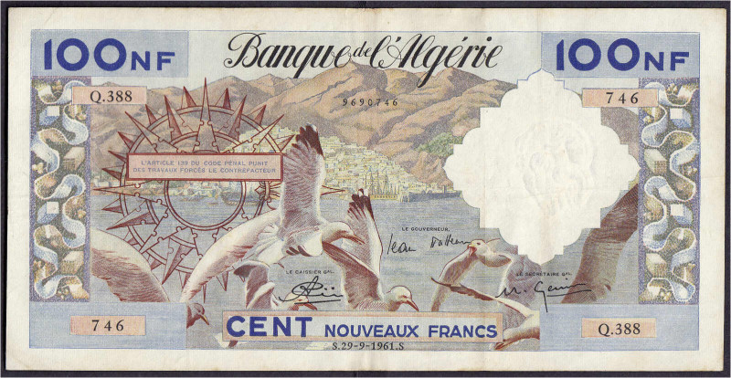 Ausland
Algerien
100 Nouveaux Francs 29.9.1961. III. Pick 121b.