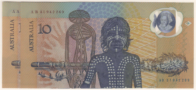 Ausland
Australien
Commemorative, 2 X 10 Dollar Note 26.1.1988 u. o.D. Serie A...
