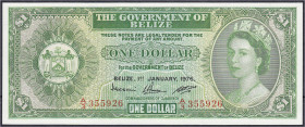 Ausland
Belize
1 Dollar 1.1.1976. I. Pick 33c.