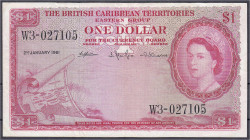 Ausland
Britisch Karibik Territorium
1 Dollar 2.1.1961. II-III. Pick 7b.