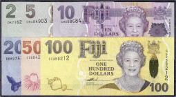 Ausland
Fidschi
Kompletter Satz zu 2, 5, 10, 20, 50 u. 100 Dollars 2007. I. Pick 109-114.