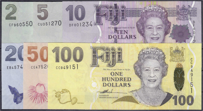Ausland
Fidschi
Kompletter Satz zu 2, 5, 10, 20, 50 u. 100 Dollars 2007. I- Pi...
