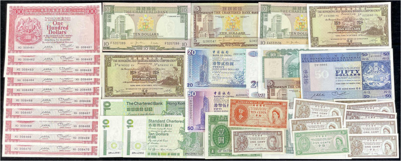 Ausland
Hong-Kong
35 Banknoten vom Cent bis zum 100 Dollars aus 1937 bis 1994....