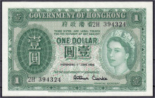 Ausland
Hong-Kong
Regierung, 1 Dollar 1.6.1956. I. Pick 324Ab.