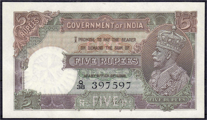 Ausland
Indien
5 Rupien o.D. (1928-1935). Portrait König George V. auf der rec...