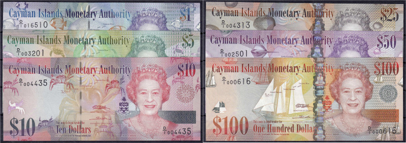 Ausland
Kaimaninseln
6 Scheine zu 1, 5, 10, 25, 50 u. 100 Dollars 2010. I. Pic...