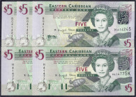Ausland
Ostkaribik
5 X 5 Dollars o.D. (2008). 3 X fortlaufende KN. BG414243 - BG414245.
I. Pick 47a.