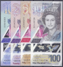 Ausland
Ostkaribik
4 Scheine der Polymerbanknotenserie zu 10, 20, 50 u. 100 Dollars (2019-2021) I
