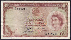 Ausland
Rhodesien und Nyasaland
10 Schilling 11.1.1961. III- Pick 20b.