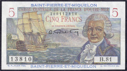 Ausland
Saint Pierre et Miquelon
5 Francs o.D. (1950-1960). I. Pick. 22.