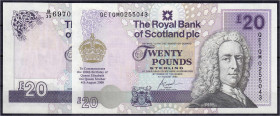 Ausland
Schottland
2 verschiedene Banknoten zu 20 Pounds 2000. I. Pick 354d, 361.