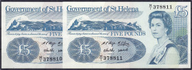 Ausland
St. Helena
2 X 5 Pounds o.D. (1998). Fortlaufende KN. 378810 - 378811.
I. Pick 11a.