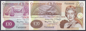 Ausland
St. Helena
2 Scheine zu 10 u. 20 Pounds 2012. I. Pick 12b, 13b.