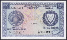 Ausland
Zypern
250 Mils 1.5.1978. I. Pick 41c.