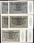 Die deutschen Banknoten ab 1871 nach Rosenberg
Deutsches Reich, 1871-1945
6 X 500 Tsd. Mark 1.5.1923. 3 Paare mit fortlaufende KN. Serie E, 5z u. 11...