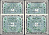 Die deutschen Banknoten ab 1871 nach Rosenberg
Deutschland unter alliierter Besatzung, 1945-1948
4 X 50 Pfg. Serie 1944. KN. 9-stellig und fortlaufe...