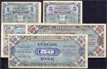 Die deutschen Banknoten ab 1871 nach Rosenberg
Deutschland unter alliierter Besatzung, 1945-1948
5 Scheine: 1, 5, 10, 20, 50 Mark Serie 1944. Alle m...